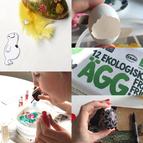 ekologiska ägg; alternativ påsk; ägg med nagellack; zentangle på ägg; rita ägg; måla ägg; ägghus
